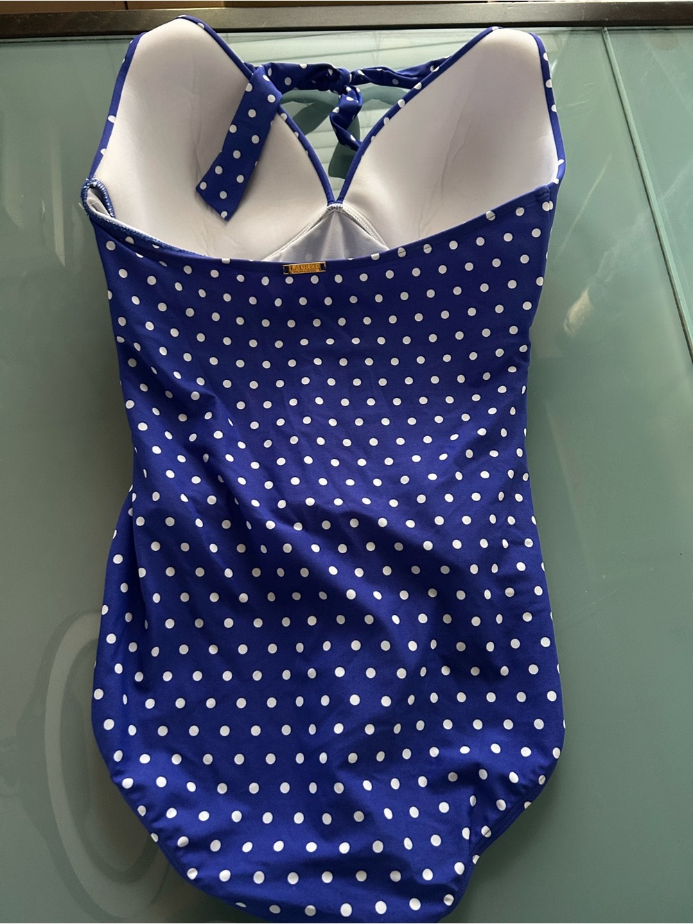 Lauren Ralph Lauren Retro Polka Dot One Piece Swimsuit Size 14 New Gold Label - Picture 4 of 12